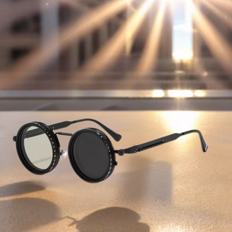 AdjustableSunglass: Starkt Till Svagt Ljus Justerbar Dimningssolglasögon Med Fodral