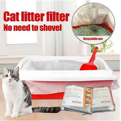 Catfri® WasteFilter 1+1 GRATIS: Återanvändbara Kattsands Liners För Avfall Borttagning