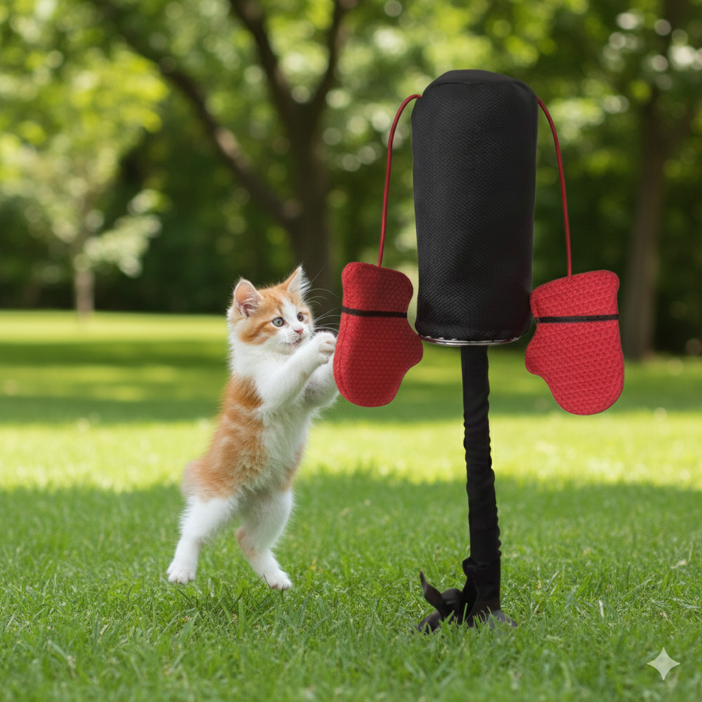 Catfri® PunchingBag: Interaktiv Rolig Motion Katt Boxnings Säck