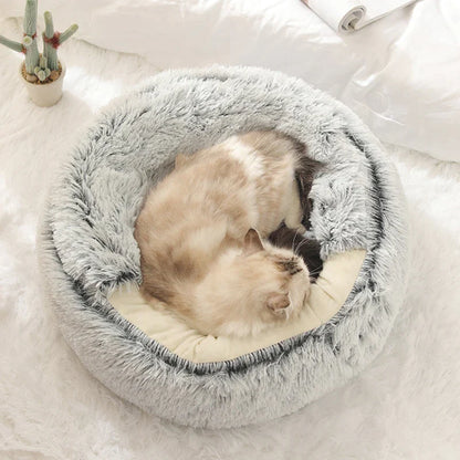 DogCatFri™ CozyCave - Premium Husdjur Plysch Säng Grotta