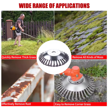 CutterHead: Kraftig Ståltråd Ogräs Skärare 20cm Borsthuvud Set