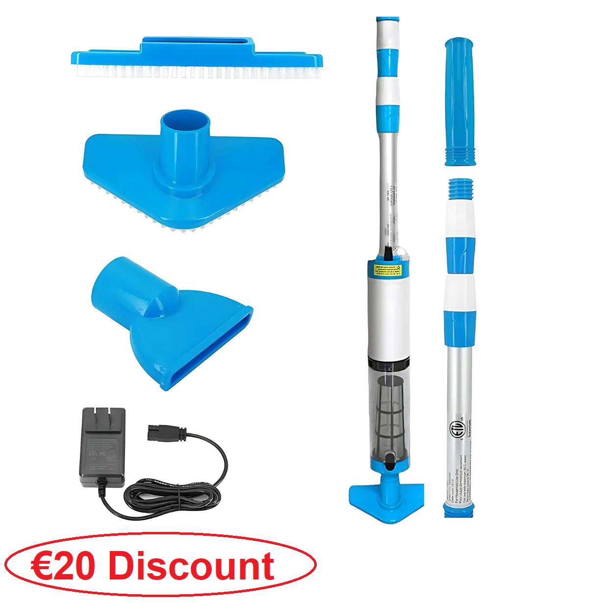 Cleaner Pro° PoolCleaner: Uppladdningsbar Handhållen Pool Dammsugare