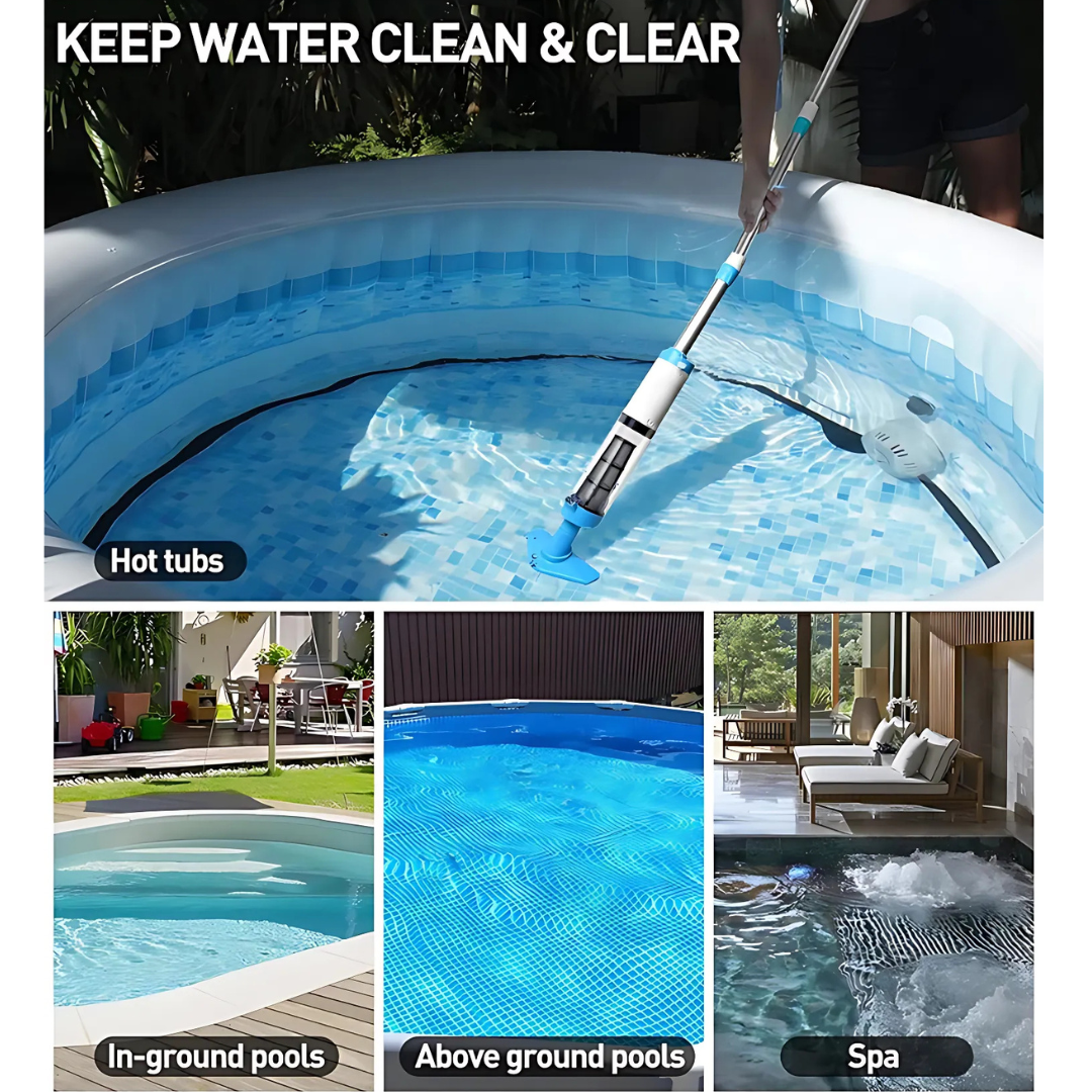 Cleaner Pro° PoolCleaner: Uppladdningsbar Handhållen Pool Dammsugare