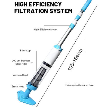 Cleaner Pro° PoolCleaner: Uppladdningsbar Handhållen Pool Dammsugare
