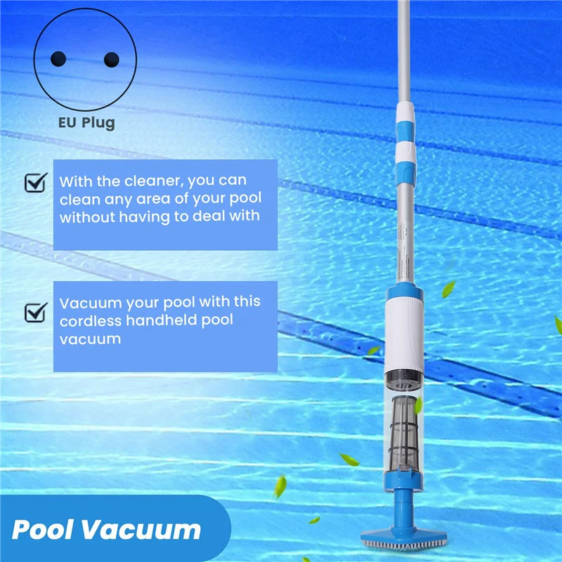Cleaner Pro° PoolCleaner: Uppladdningsbar Handhållen Pool Dammsugare