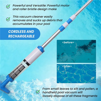 Cleaner Pro° PoolCleaner: Uppladdningsbar Handhållen Pool Dammsugare