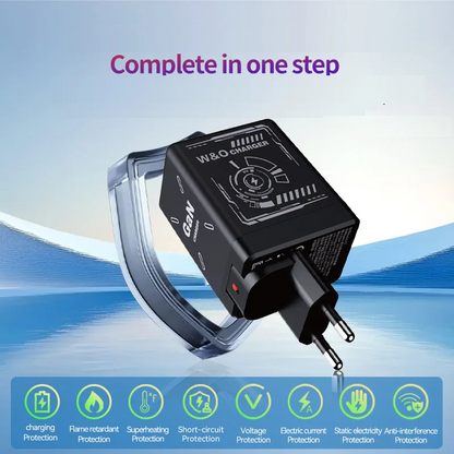 DualCharger: Snabbladdning Dubbel Indragbar Kabel Reseladdare