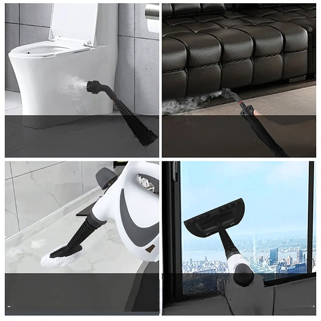 Cleaner Pro° PowerSteam: Multifunktionell Kraftfull Hem Ångtvätt Set