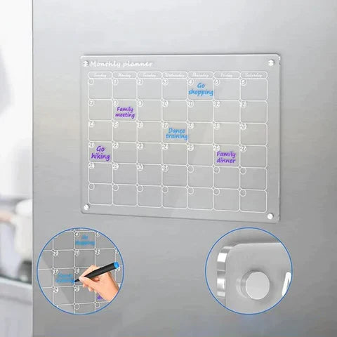 Magnetisk kalendertavla i akryl för kylskåpet