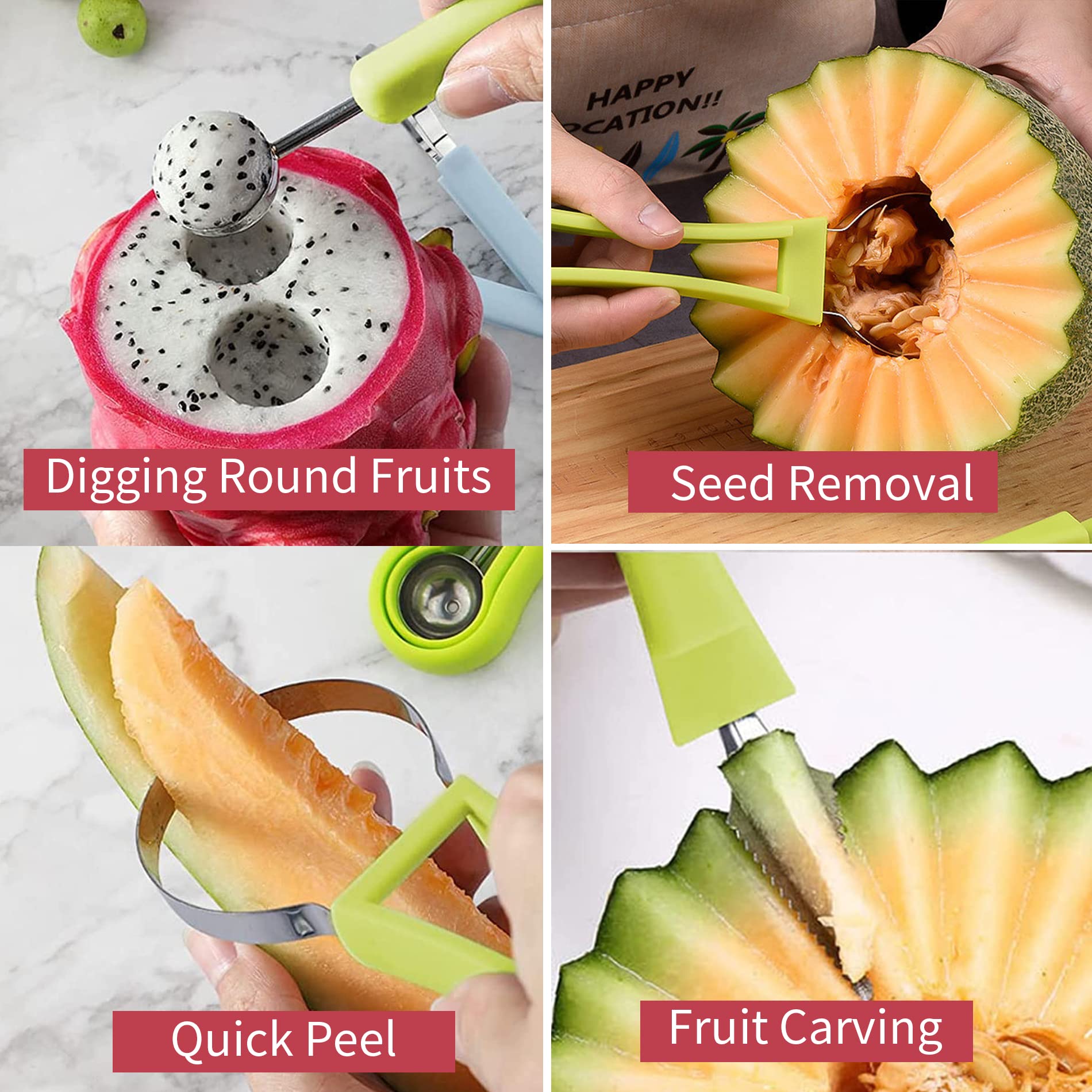 🍉4 i 1 fruktverktyg kniv